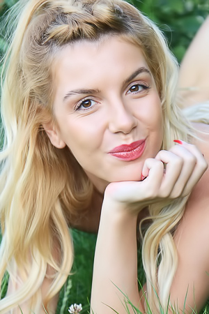 Natali Masterfully Rules Over the Lake in Doggy Style with Red Nails
